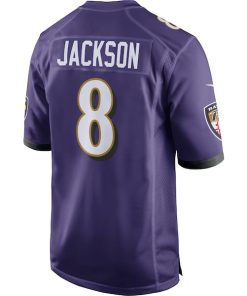 Alternative view of Lamar Jackson Baltimore Ravens Nike Game Jersey - Purple