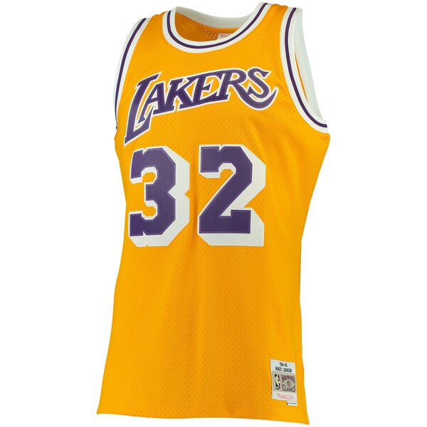 Magic Johnson Los Angeles Lakers 1984/85 Big & Tall Hardwood Classics Swingman Jersey - Gold - Image 2