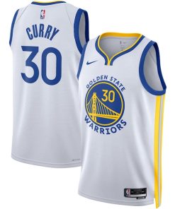 Alternative view of Stephen Curry Golden State Warriors Nike Unisex Swingman Jersey - Association Edition - White/Royal