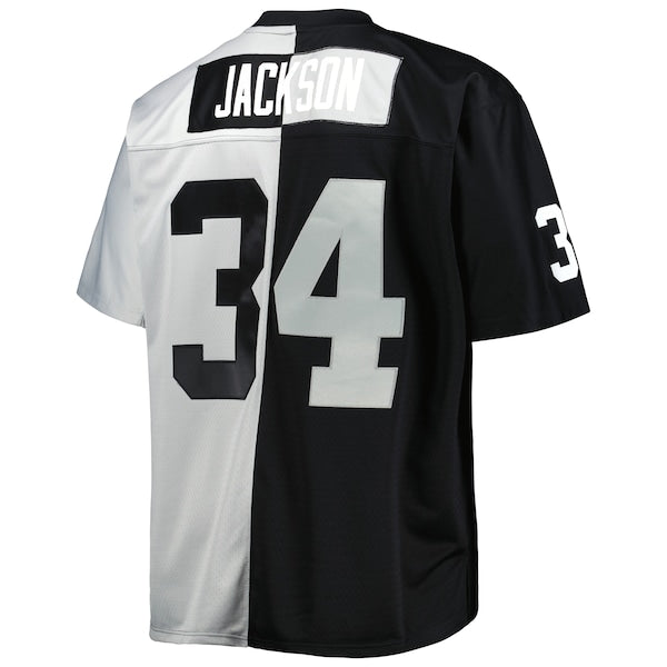 Bo Jackson Las Vegas Raiders Big & Tall Split Legacy Retired Player Replica Jersey - Black/Silver - Image 3