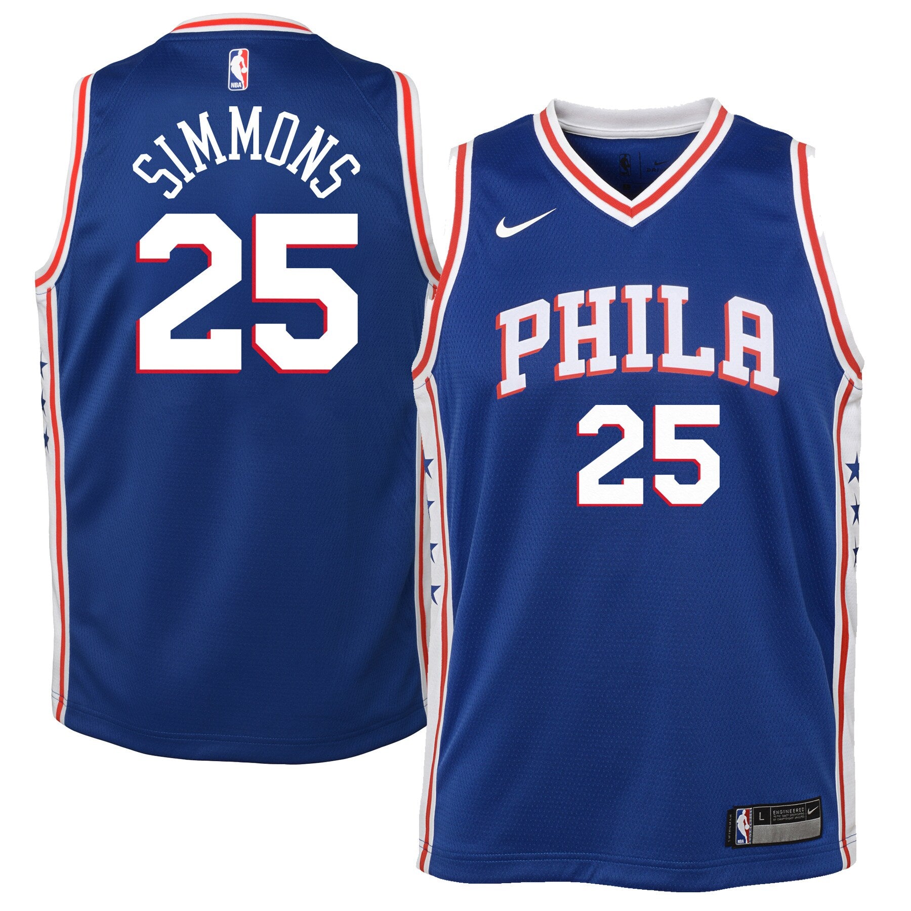 Ben Simmons Philadelphia 76ers Nike Youth Swingman Jersey - White/Royal - Image 6