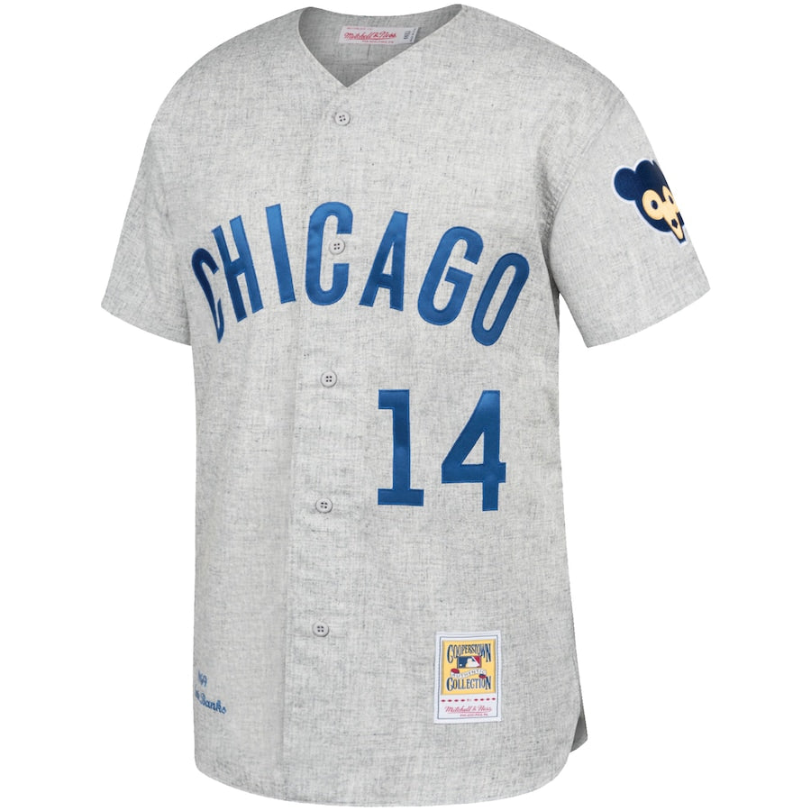 Ernie Banks Chicago Cubs Gray Away 1969 Authentic Jersey - Gray - Image 2