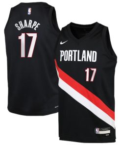 Shaedon Sharpe Portland Trail Blazers Nike Youth Icon Edition Swingman Jersey - Black