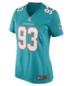 Alternative view of Trey Flowers Miami Dolphins Nike Women's Game Player Jersey - Aqua