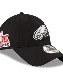 Philadelphia Eagles New Era Super Bowl LIX Champions Side Patch 9TWENTY Adjustable Hat - Black