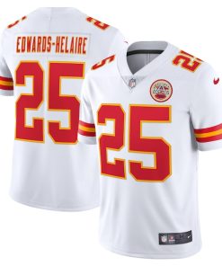 Alternative view of Clyde Edwards-Helaire Kansas City Chiefs Nike Vapor Limited Jersey - White/Red