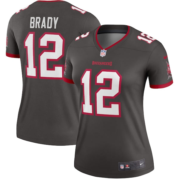 Tom Brady Tampa Bay Buccaneers Nike Women's Alternate Legend Jersey - Pewter/Red - Image 4