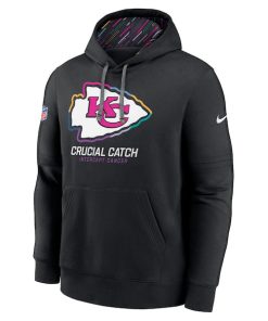 Alternative view of Kansas City Chiefs Nike 2024 NFL Crucial Catch Club Pullover Hoodie - Black