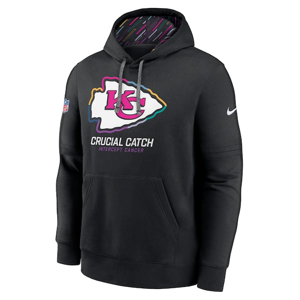 Kansas City Chiefs Nike 2024 NFL Crucial Catch Club Pullover Hoodie - Black - Image 2