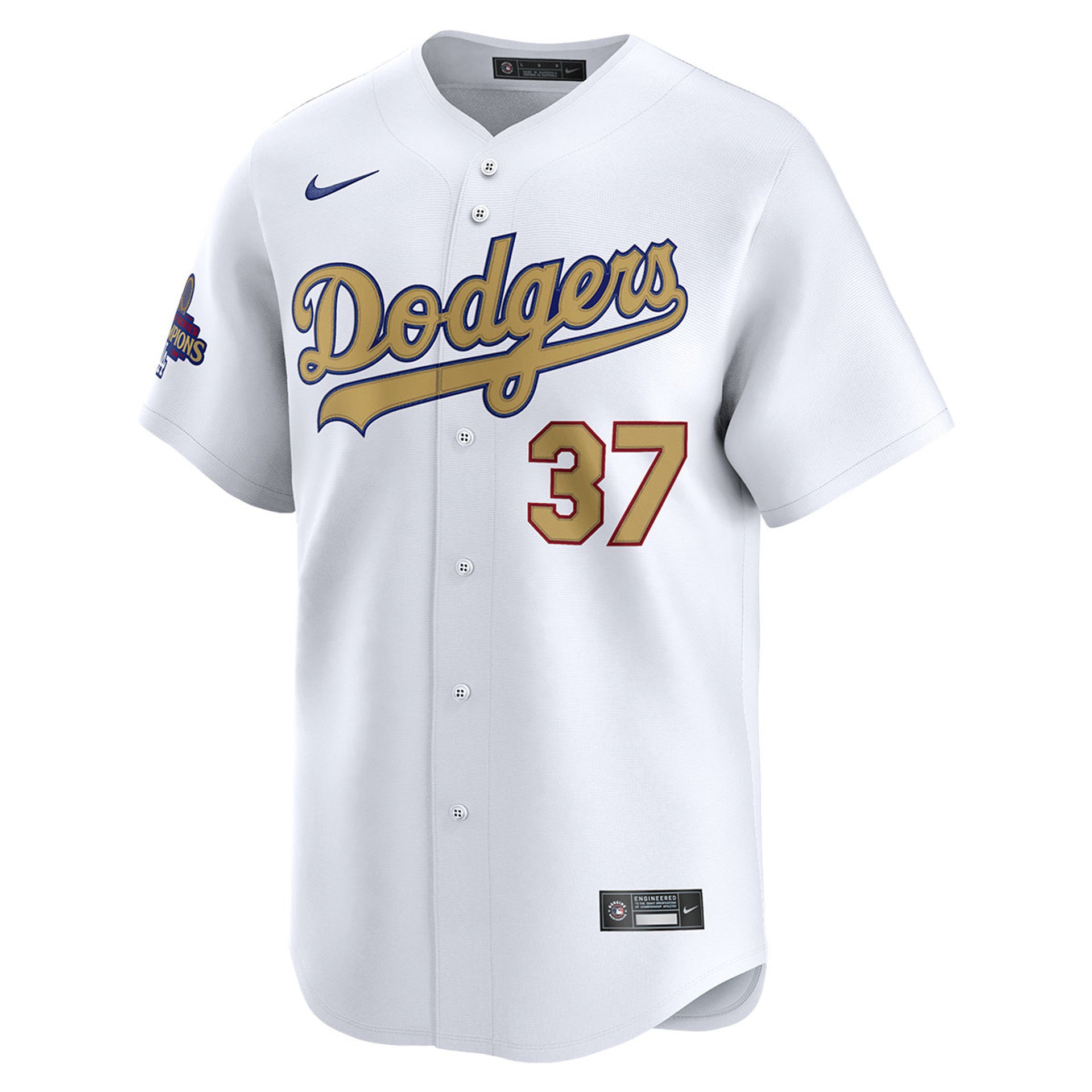 Teoscar Hernandez Los Angeles Dodgers Nike 2025 Gold World Series Champions Limited Jersey - White - Image 2