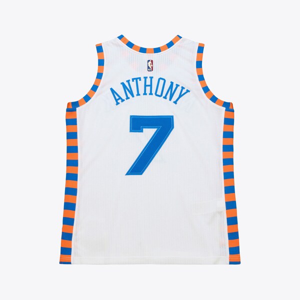 Carmelo Anthony New York Knicks 2015-16 Hardwood Classics Authentic Jersey - White/Blue - Image 3