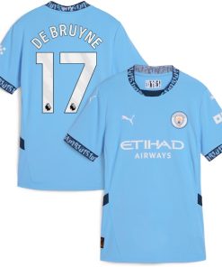 Kevin De Bruyne Manchester City Puma Women's 2024/25 Home Replica Player Jersey - Light Blue