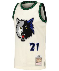 Alternative view of Kevin Garnett Minnesota Timberwolves  Chainstitch Swingman Jersey - Cream