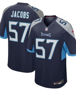 Alternative view of Curtis Jacobs Tennessee Titans Nike Team Game Jersey -  Navy