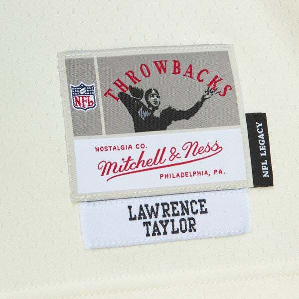 Lawrence Taylor New York Giants Chainstitch Legacy Jersey - Cream - Image 6
