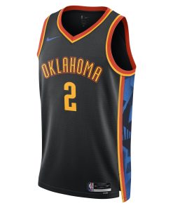 Alternative view of Shai Gilgeous-Alexander Oklahoma City Thunder Nike Unisex Swingman Jersey - City Edition - Black