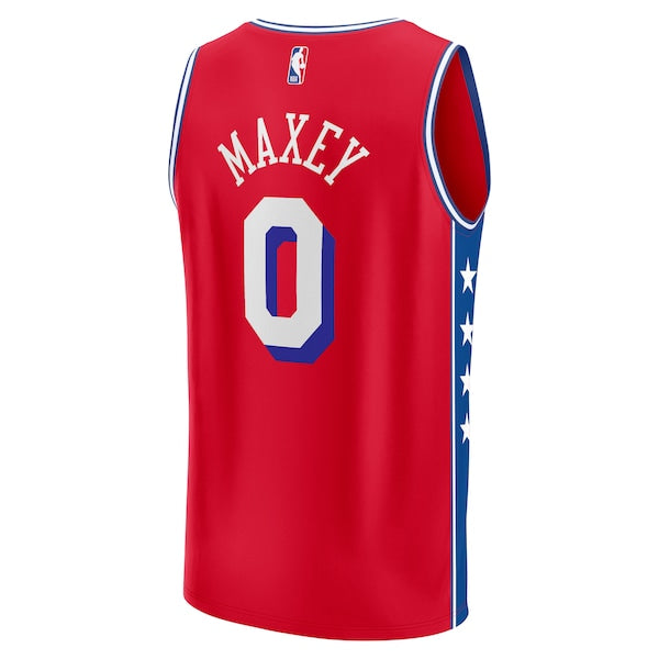Tyrese Maxey Philadelphia 76ers Youth Fast Break Player Jersey - Statement Edition - Red - Image 3