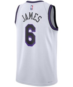 Alternative view of LeBron James Los Angeles Lakers Nike Unisex 2022/23 Swingman Jersey - City Edition - White