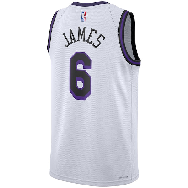LeBron James Los Angeles Lakers Nike Unisex 2022/23 Swingman Jersey - City Edition - White - Image 2