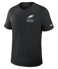 Alternative view of Philadelphia Eagles Nike 2025 NFL Crucial Catch Tri-Blend Dri-FIT T-Shirt - Black