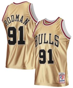 Dennis Rodman Chicago Bulls 75th Anniversary 1997/98 Hardwood Classics Swingman Jersey - Gold