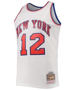Alternative view of Dick Barnett New York Knicks 1969/70 Hardwood Classics Swingman Jersey - White