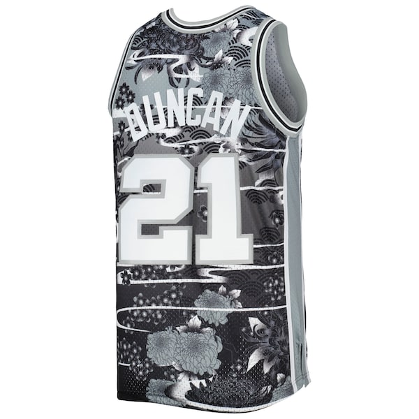 Tim Duncan San Antonio Spurs 1998/99 Hardwood Classics Lunar New Year Swingman Jersey - Silver - Image 3