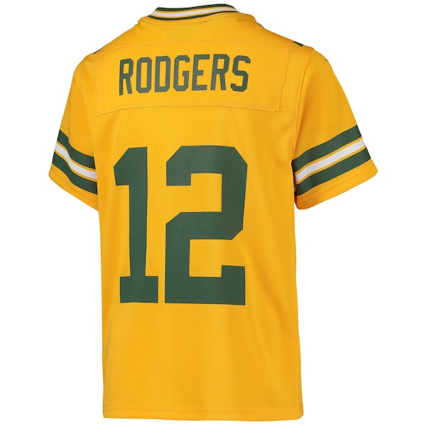 Aaron Rodgers Green Bay Packers Nike Youth Inverted Team Game Jersey - Gold - Image 3