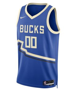 Alternative view of Milwaukee Bucks Nike Unisex 2024/25 Custom Swingman Jersey - City Edition - Royal