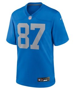 Alternative view of Sam LaPorta Detroit Lions Nike Alternate Game Jersey -  Blue