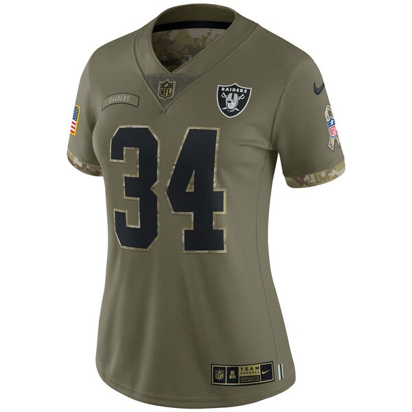 Bo Jackson Las Vegas Raiders Nike Women's 2022 Salute To Service Retired Player Limited Jersey - Olive - Image 2