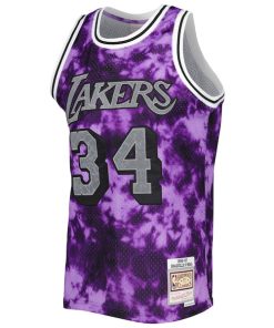 Alternative view of Shaquille O'Neal Los Angeles Lakers 1996/97 Galaxy Swingman Jersey - Purple