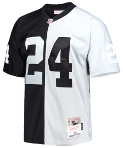 Alternative view of Charles Woodson Las Vegas Raiders 1998 Split Legacy Replica Jersey - Black/Silver