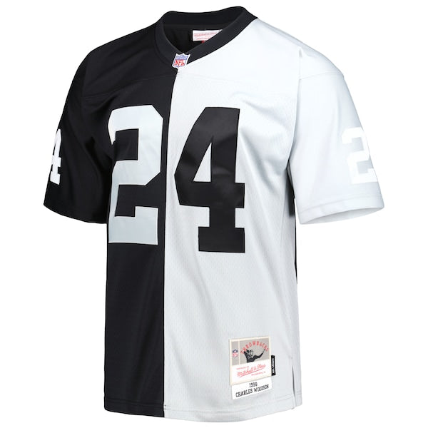 Charles Woodson Las Vegas Raiders 1998 Split Legacy Replica Jersey - Black/Silver - Image 2