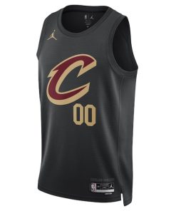 Alternative view of Cleveland Cavaliers Jordan Brand Unisex 2022/23 Swingman Custom Jersey - Statement Edition - Black