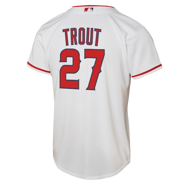 Mike Trout Los Angeles Angels Nike Youth Home Replica Player Jersey - White - Image 3