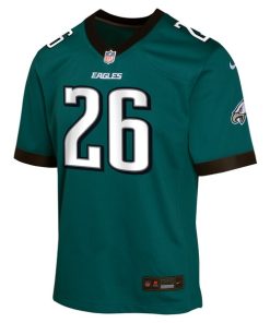 Alternative view of Saquon Barkley Philadelphia Eagles Nike Youth Team Player Game Jersey - Midnight Green