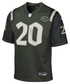 Alternative view of Breece Hall New York Jets Nike Youth 2025 Rivalries Collection Game Jersey - Gotham Green
