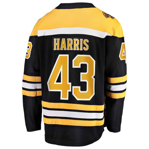 Jordan Harris Boston Bruins Home Breakaway Jersey - Black - Image 3