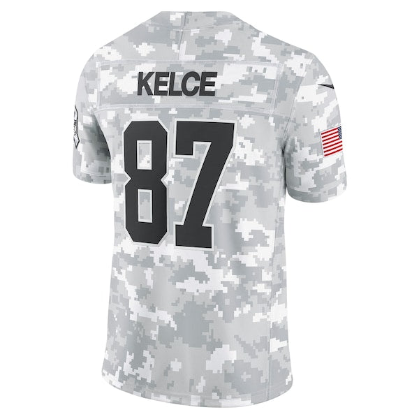 Travis Kelce Kansas City Chiefs Nike 2024 Salute to Service Limited Jersey - Arctic Camo - Image 3