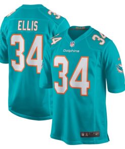 Tino Ellis Miami Dolphins Nike Home Game Player Jersey - Aqua