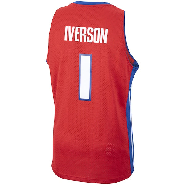 Allen Iverson Detroit Pistons 2008/09 Hardwood Classics Swingman Jersey - Red - Image 3