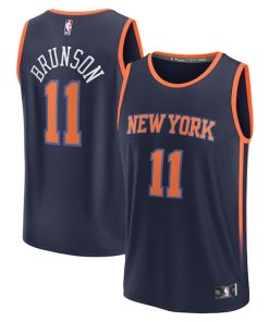 Jalen Brunson New York Knicks  Fast Break Replica Player Jersey - Statement Edition - Navy