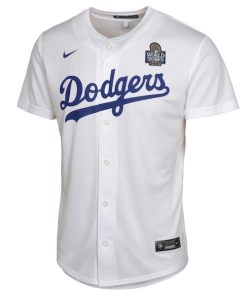 Alternative view of Mookie Betts Los Angeles Dodgers Nike Youth 2024 World Series Game Jersey - White