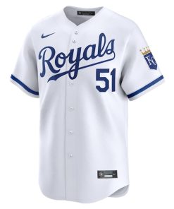 Alternative view of Brady Singer Kansas City Royals Nike Home Limited Player Jersey - White