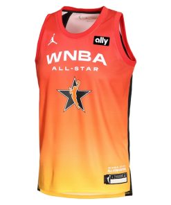 Alternative view of Caitlin Clark Jordan Brand 2025 WNBA All-Star Game Explorer Edition Victory Player Jersey - Orange
