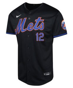 Alternative view of Francisco Lindor New York Mets Nike Youth Alternate Limited Player Jersey - Black