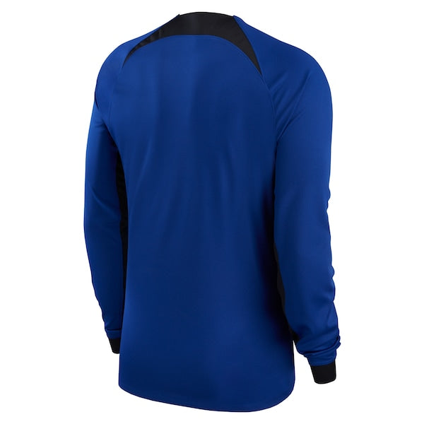 Netherlands National Team Nike 2022/23 Home Breathe Stadium Replica Blank Long Sleeve Jersey - Blue - Image 2