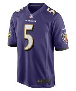 Alternative view of Jalyn Armour-Davis Baltimore Ravens Nike Game Player Jersey - Purple