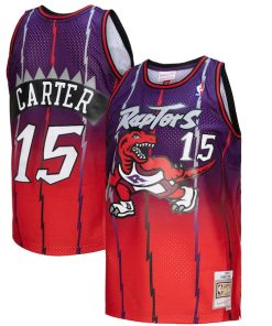 Vince Carter Toronto Raptors 1998/99 Hardwood Classics Fadeaway Swingman Player Jersey - Red/Purple